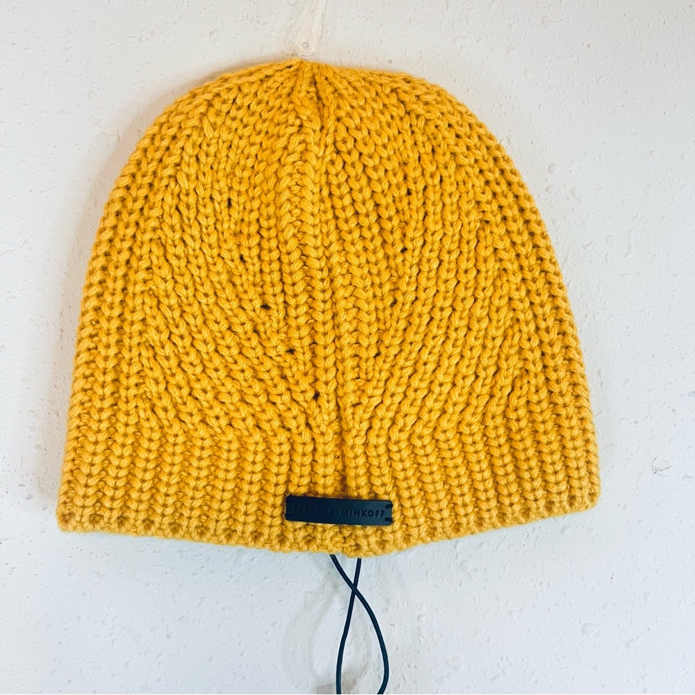 Rebecca Minkoff  Knit Yellow Warm Rib Beanie OS NWT